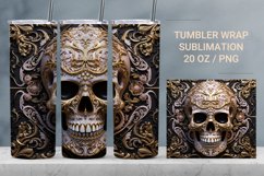 gothic skull tumbler, halloween tumbler wrap Product Image 1