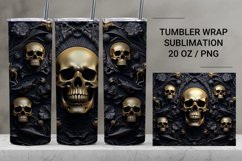 Gothic skull tumbler, halloween tumbler wrap Product Image 1