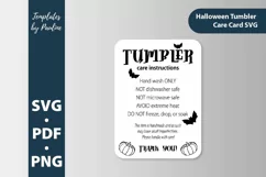 halloween tumbler care card svg