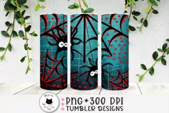 funny halloween tumbler sublimation design with cute spiders
