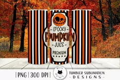 tumbler drink label wrap for halloween with pumpkin illustration