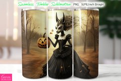 Halloween Witch Skull with Pumpkin|Gothic Tumbler Wrap Product Image 1