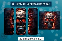 3d Skull tumbler wrap | Halloween tumbler wrap Product Image 1