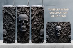 Skull tumbler wrap, 3d halloween tumbler Product Image 1