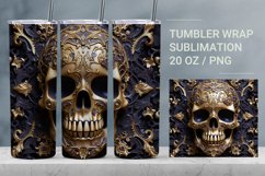 Skull tumbler wrap, 3d halloween tumbler Product Image 1