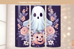 Halloween Tumbler Wrap | Ghost Tumbler Halloween Sublimation