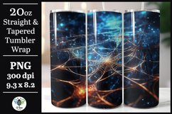 Spooky spiderweb design being shown on a 20oz skinny tumbler