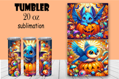 Cute monster tumbler. Happy Halloween sublimation PNG Product Image 1