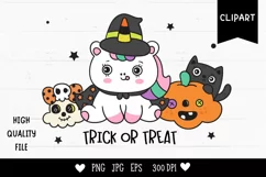 Cute Halloween animal cat unicorn kawaii cliparts cartoon Product Image 1