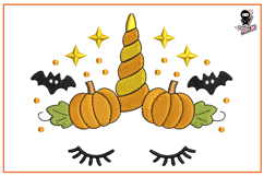 Halloween Unicorn Face | Baby Machine Embroidery Design Product Image 1