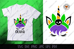 Halloween Unicorn Face SVG, Cute Unicorn Face Cut File Product Image 1
