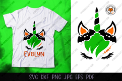 Halloween Unicorn Face SVG, Cute Unicorn Face Cut File Product Image 1