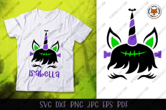 Halloween Unicorn Face SVG, Unicorn Frankenstein SVG Product Image 1