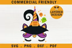 Halloween unicorn witch hat ghoul SVG,Unicorn spooky witch Product Image 1