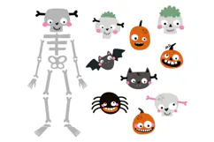 Cute Halloween Clipart PNG JPG Product Image 5