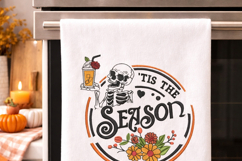 Tis the season, Skeleton with iced coffee, Embroidery design Product Image 3