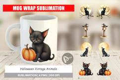 Halloween Vintage Animals Mug Wrap Product Image 1