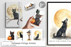 Halloween Vintage Animals Digital Paper Product Image 1
