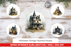 Halloween Vintage Houses Wind Spinner Product Image 1