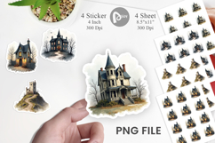 Halloween Vintage Houses Sticker Product Image 1