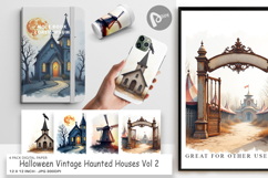 Halloween Vintage Houses Digital Paper Product Image 1