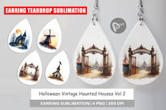 Halloween Vintage Houses Earring Product Image 1