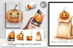 Halloween Vintage Lanterns Digital Paper Product Image 1