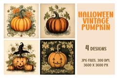 Halloween Vintage Pumpkins, Digital Paper, Scrapbook Paper Product Image 1