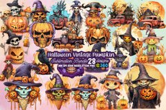 Halloween Vintage Pumpkin Sublimation Bundle, Product Image 1