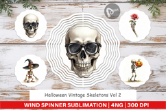 Halloween Vintage Skeletons Wind Spinner Product Image 1