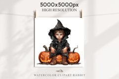 Halloween Vintage Witch Child Wizard Boy Girl Pumpkin Dressed Tale Art Image Watercolor Transparent Print illustration sublimation creepy printable digital Halloween vintage witch boy,  wizard magic, Pumpkin Girl, lady spooky dressed, Halloween children