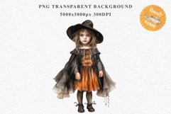Halloween Vintage Witch Child Wizard Boy Girl Pumpkin Dressed Tale Art Image Watercolor Transparent Print illustration sublimation creepy printable digital Halloween vintage witch boy,  wizard magic, Pumpkin Girl, lady spooky dressed, Halloween children