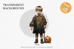 Halloween Vintage Witch Child Wizard Boy Girl Pumpkin Dressed Tale Art Image Watercolor Transparent Print illustration sublimation creepy printable digital Halloween vintage witch boy,  wizard magic, Pumpkin Girl, lady spooky dressed, Halloween children