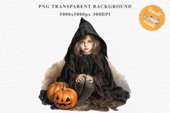 Halloween Vintage Witch Child Wizard Boy Girl Pumpkin Dressed Tale Art Image Watercolor Transparent Print illustration sublimation creepy printable digital Halloween vintage witch boy,  wizard magic, Pumpkin Girl, lady spooky dressed, Halloween children