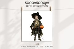 Halloween Vintage Witch Child Wizard Boy Girl Pumpkin Dressed Tale Art Image Watercolor Transparent Print illustration sublimation creepy printable digital Halloween vintage witch boy,  wizard magic, Pumpkin Girl, lady spooky dressed, Halloween children
