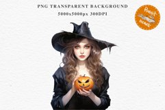 Halloween Vintage Witch Lady Wizard Women Pumpkin Clipart Tale Art Image Watercolor Transparent Print illustration sublimation creepy printable digital vintage witch lady women wizard magic clipart character orange Pumpkin Girl art, young lady
