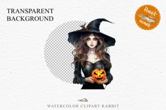 Halloween Vintage Witch Lady Wizard Women Pumpkin Clipart Tale Art Image Watercolor Transparent Print illustration sublimation creepy printable digital vintage witch lady women wizard magic clipart character orange Pumpkin Girl art, young lady