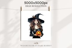 Halloween Vintage Witch Lady Wizard Women Pumpkin Clipart Tale Art Image Watercolor Transparent Print illustration sublimation creepy printable digital vintage witch lady women wizard magic clipart character orange Pumpkin Girl art, young lady
