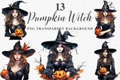 vintage witch lady women wizard magic clipart character orange Pumpkin Girl art, young lady Halloween Vintage Witch Lady Wizard Women Pumpkin Clipart Tale Art Image Watercolor Transparent Print illustration sublimation creepy printable digital