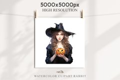 Halloween Vintage Witch Lady Wizard Women Pumpkin Clipart Tale Art Image Watercolor Transparent Print illustration sublimation creepy printable digital vintage witch lady women wizard magic clipart character orange Pumpkin Girl art, young lady