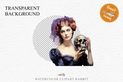 Halloween Vintage Witch Lady Wizard Women Pumpkin Clipart Tale Art Image Watercolor Transparent Print illustration sublimation creepy printable digital vintage witch lady women wizard magic clipart character orange Pumpkin Girl art, young lady