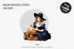 vintage witch lady women wizard magic clipart character orange Pumpkin Girl art, young lady Halloween Vintage Witch Lady Wizard Women Pumpkin Clipart Tale Art Image Watercolor Transparent Print illustration sublimation creepy printable digital