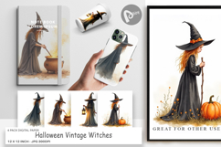 Halloween Vintage Witches Digital Paper Product Image 1