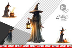 Halloween Vintage Witches Clipart Product Image 1