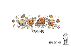 Vintage character fall cute food thanksgiving Product Image 1