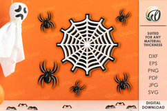 Halloween Wall Decor Laser Cut. Spider Web Wall Decor SVG Product Image 1