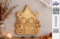 3D Halloween Layered Laser Cut | Haunted House | Night Light Product Image 1