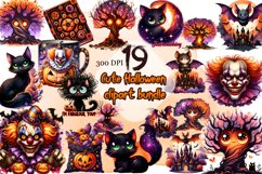 Cute halloween Clipart watercolor Product Image 1