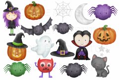 Halloween Watercolor Clipart Illustrations Product Image 2