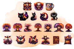 Cute halloween Clipart watercolor Product Image 3